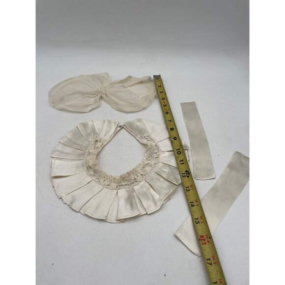 Victorian Lace Collar Misc Pieces Cotton Bow Satin - Picture 3 of 3